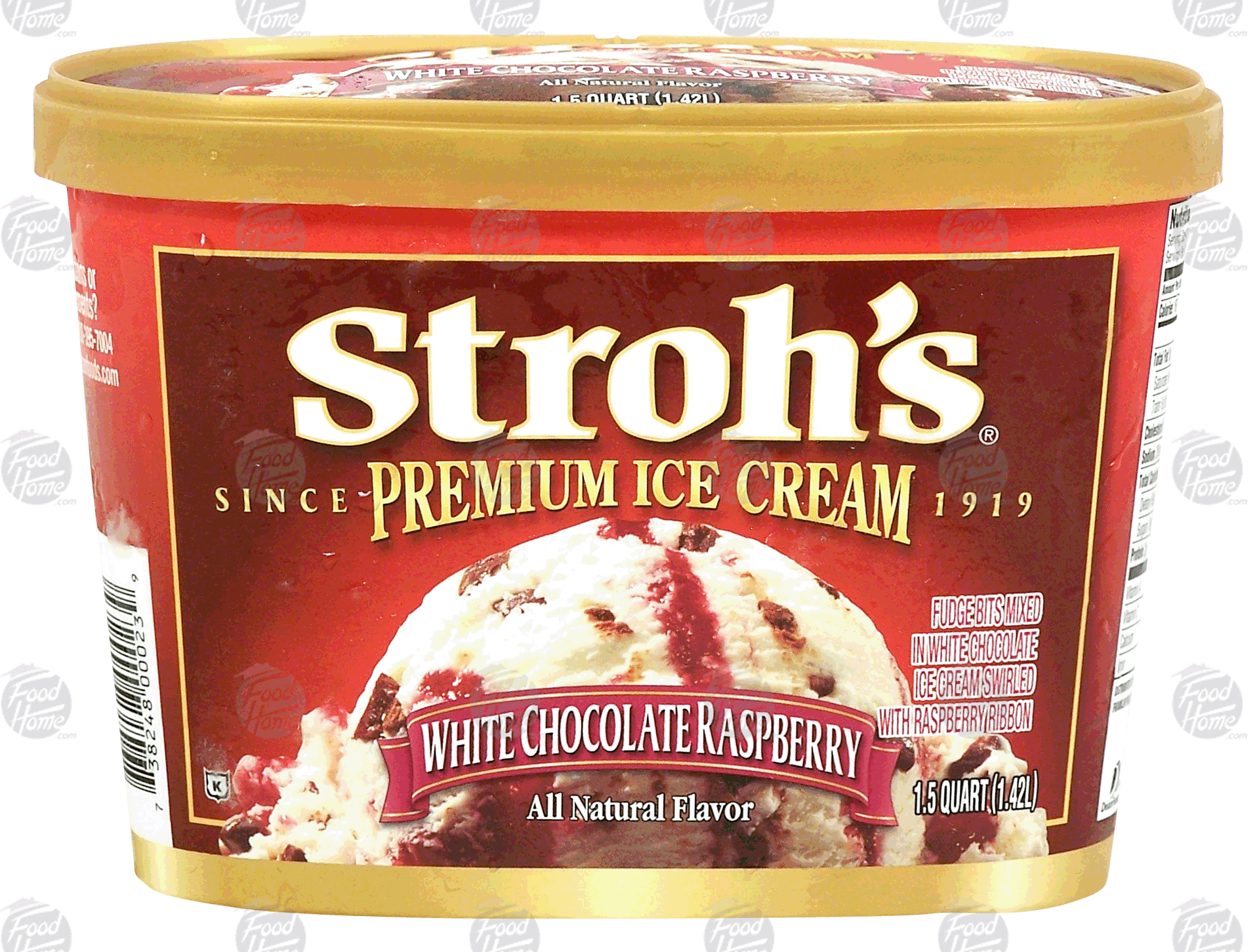 Stroh's Premium white chocolate raspberry ice cream Full-Size Picture